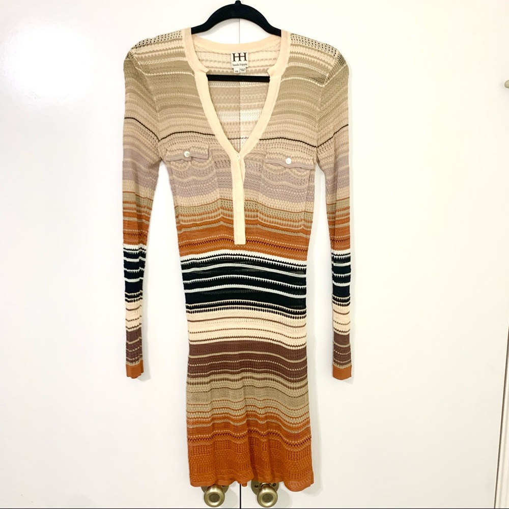 Haute Hippie sheer stripes dress
